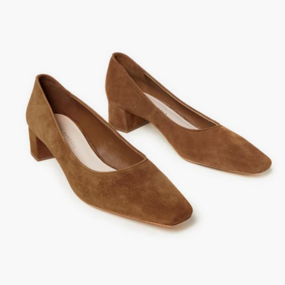 Loeffler Randall Brown Suede Block Heel Pumps